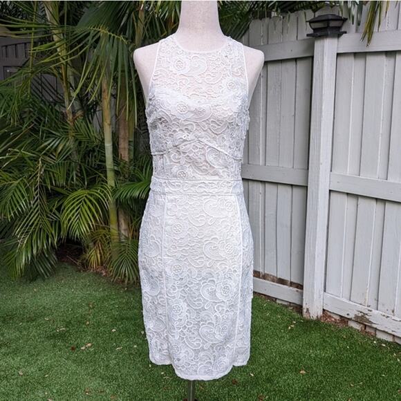 LIKELY (Revolve) White Sheath Lace Halter Neck Midi Dress, size 2 - Picture 3 of 11